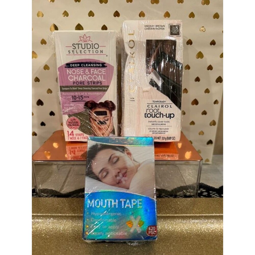 Clairol Root Touch-Up + Charcoal Pore Strips + Mouth Tape 3-Pc Bundle (NEW)